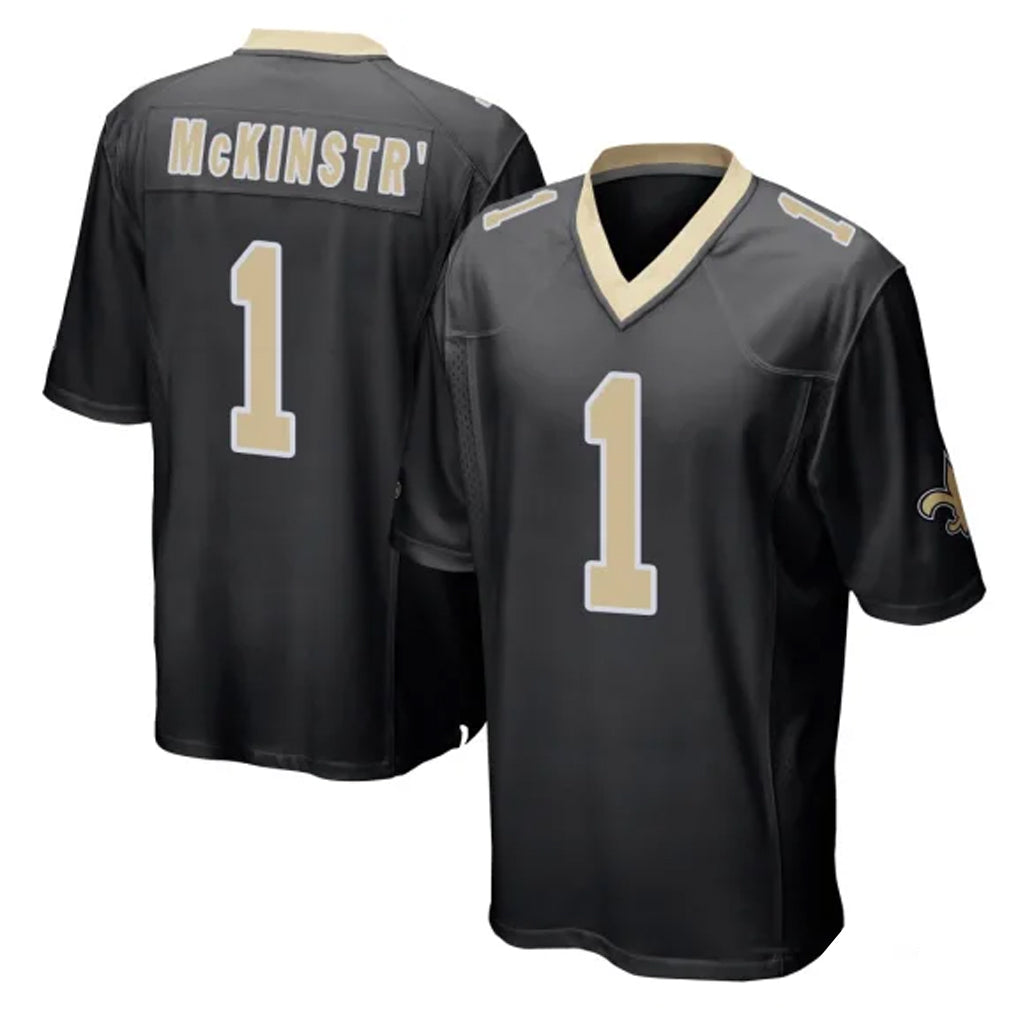 Elroe NO.Saints #1 Kool-Aid McKinstry Player Black Home Game Stitched Jerseys