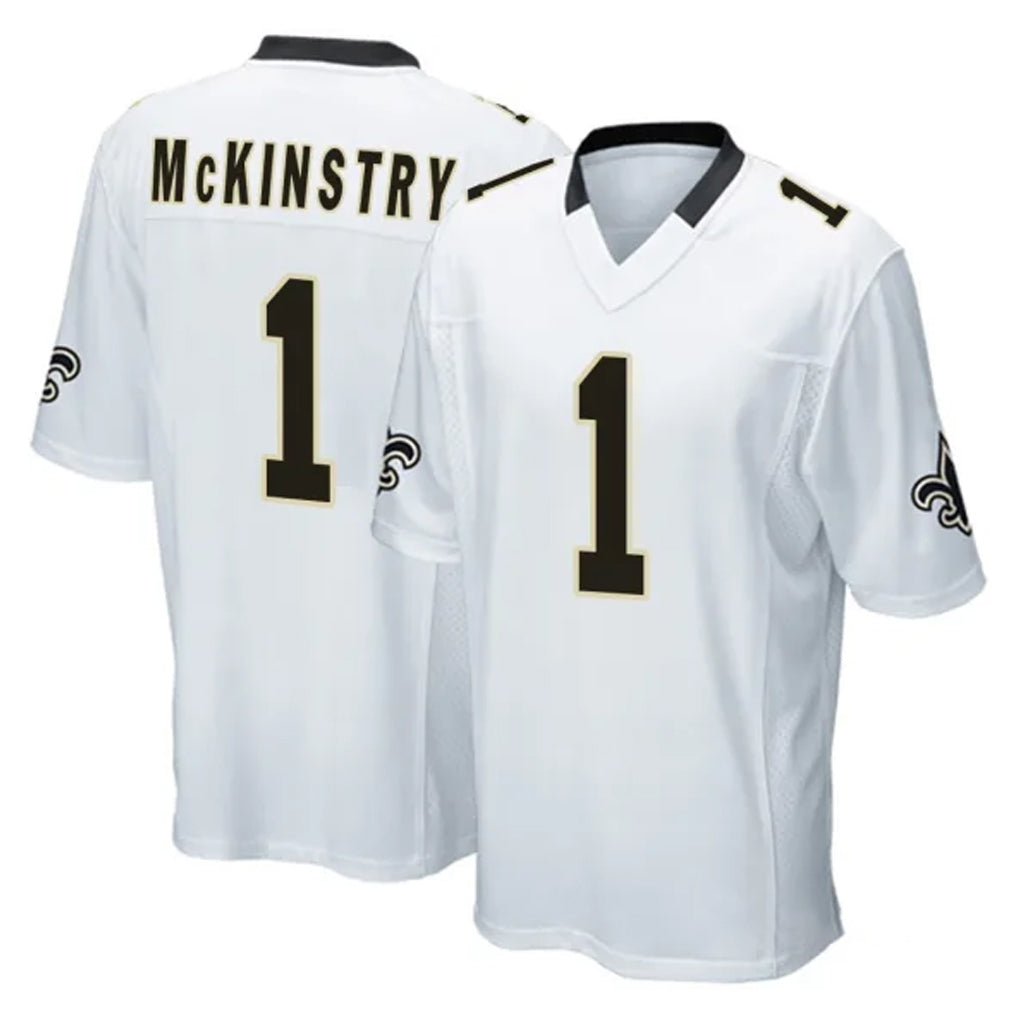 Elroe NO.Saints #1 Kool-Aid McKinstry Player White Home Game Stitched Jerseys