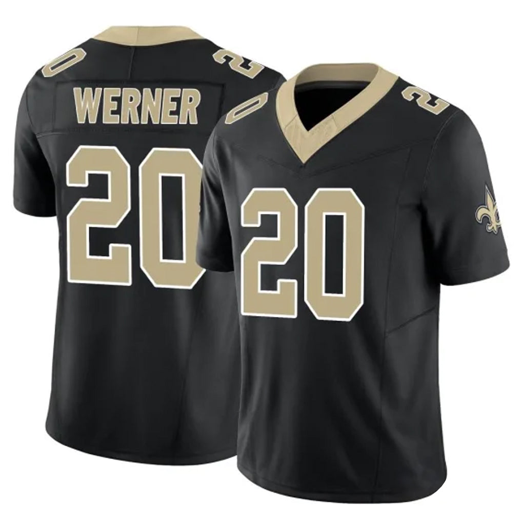 Elroe NO.Saints #20 Pete Werner Player Black Limited Vapor F.U.S.E. Home Game Stitched Jerseys