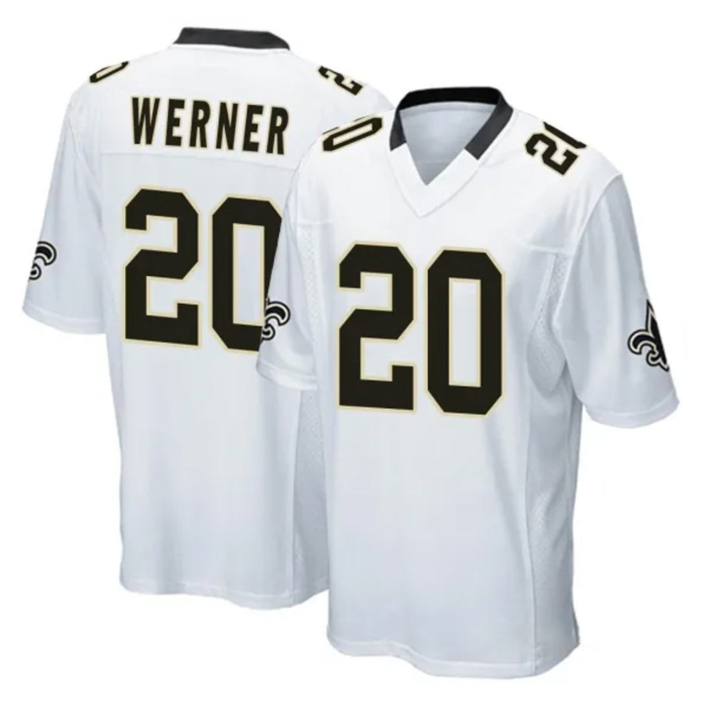 Elroe NO.Saints #20 Pete Werner Player White Home Game Stitched Jerseys