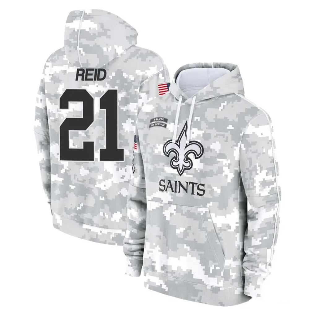 Elroe NO.Saints #21 Justin Reid Player Arctic Camo Salute to Service Pullover Hoodies Limited Game Stitched Jerseys