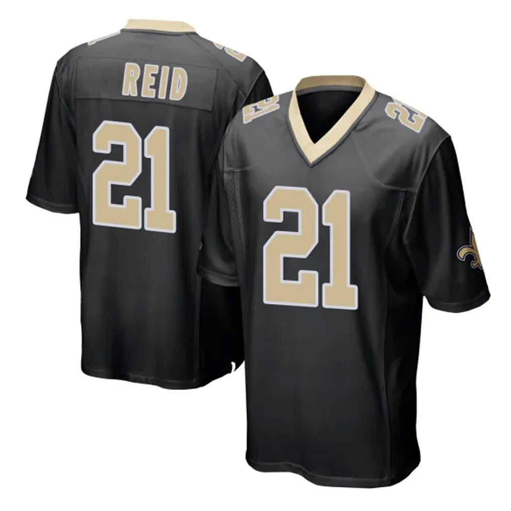 Elroe NO.Saints #21 Justin Reid Player Black Home Game Stitched Jerseys