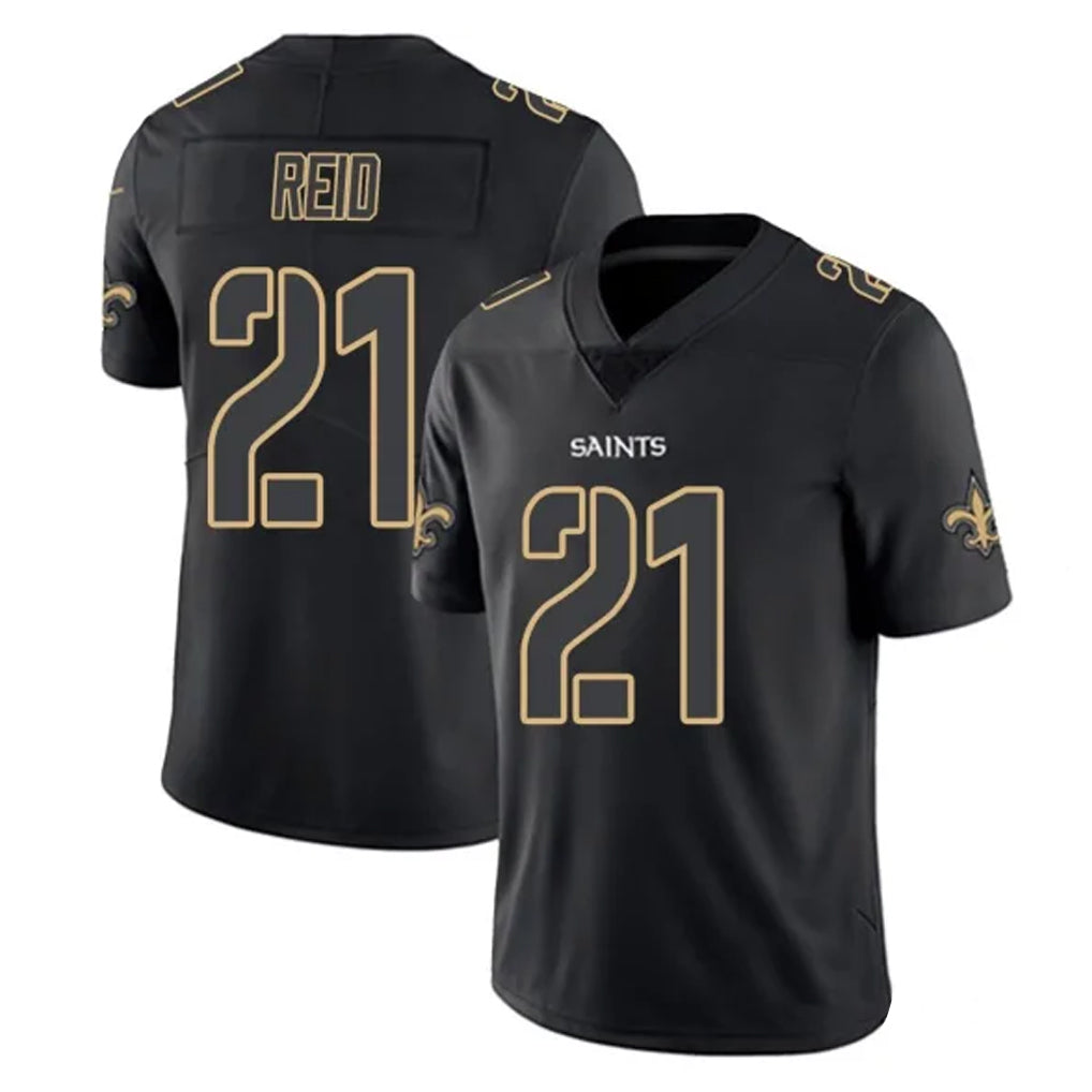 Elroe NO.Saints #21 Justin Reid Player Black Impact Limited Home Game Stitched Jerseys