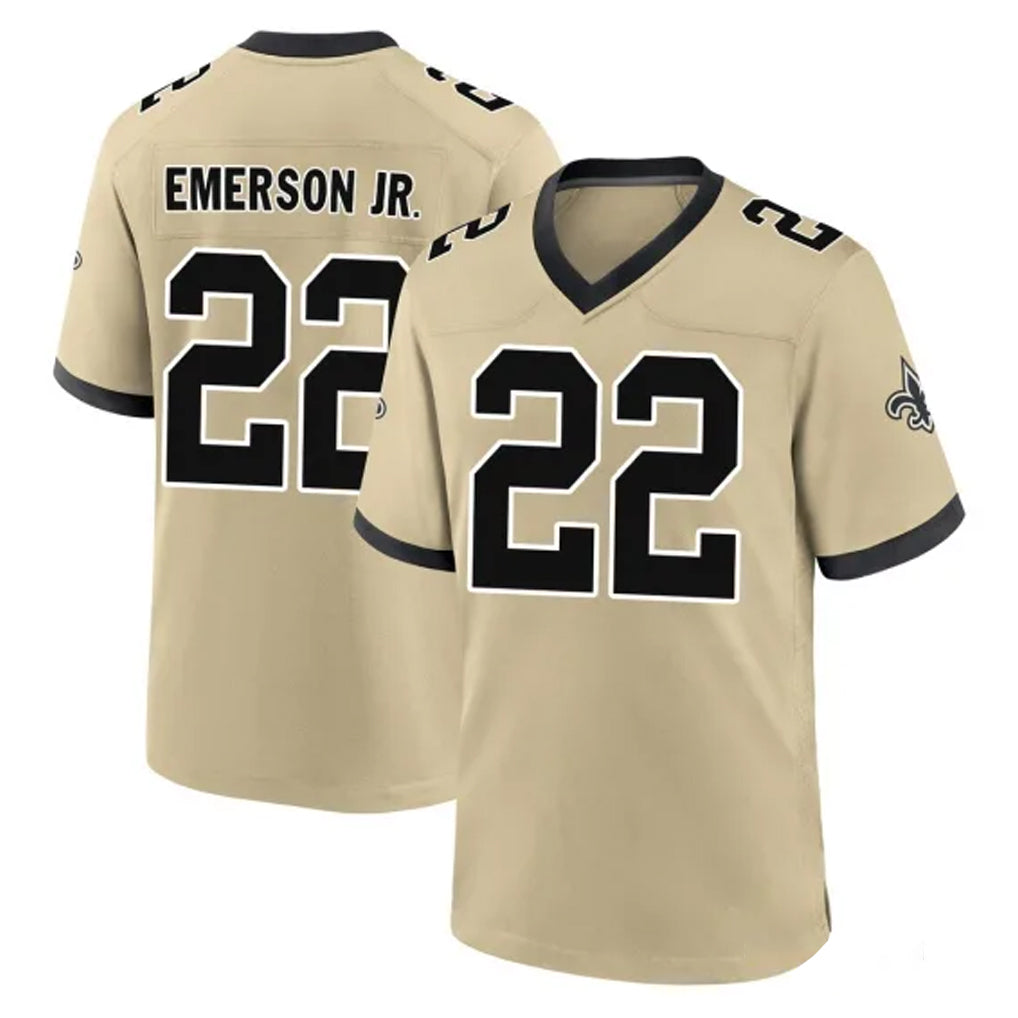 Elroe NO.Saints #22 Martin Emerson Jr. Player Gold Home Game Stitched Jerseys