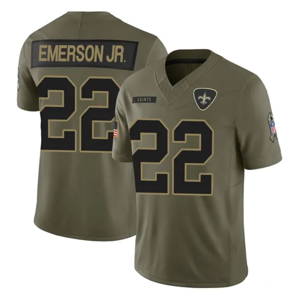 Elroe NO.Saints #22 Martin Emerson Jr. Player Olive 2025 Salute To Service Limited Stitched Jerseys
