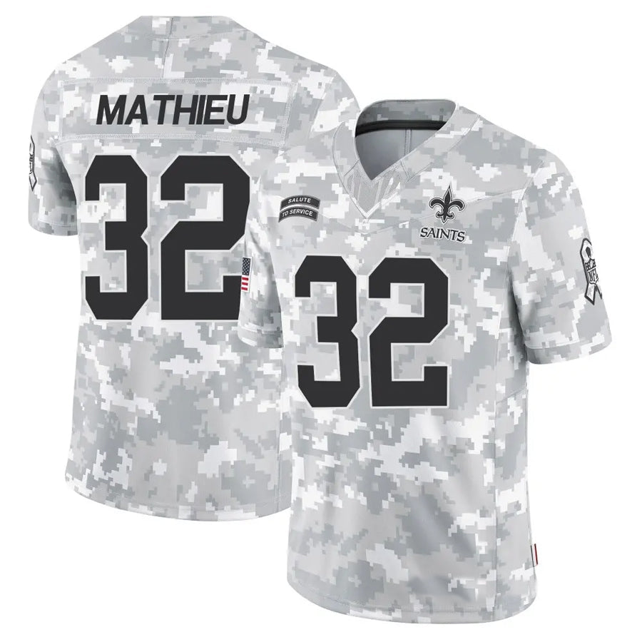 Elroe NO.Saints #32 Tyrann Mathieu Player Arctic Camo Salute to Service Limited Stitched Jerseys