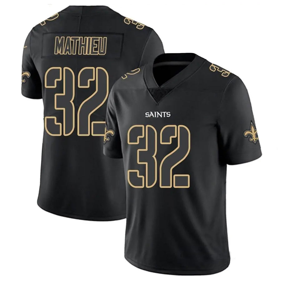 Elroe NO.Saints #32 Tyrann Mathieu Player Limited Black Impact Stitched Jerseys