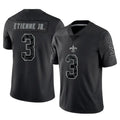 Elroe NO.Saints #3 Travis Etienne Jr. Player Black Limited Reflective Home Game Stitched Jerseys