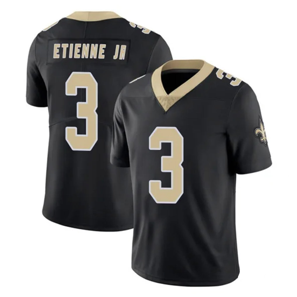 Elroe NO.Saints #3 Travis Etienne Jr. Player Black Limited Vapor Untouchable Home Game Stitched Jerseys