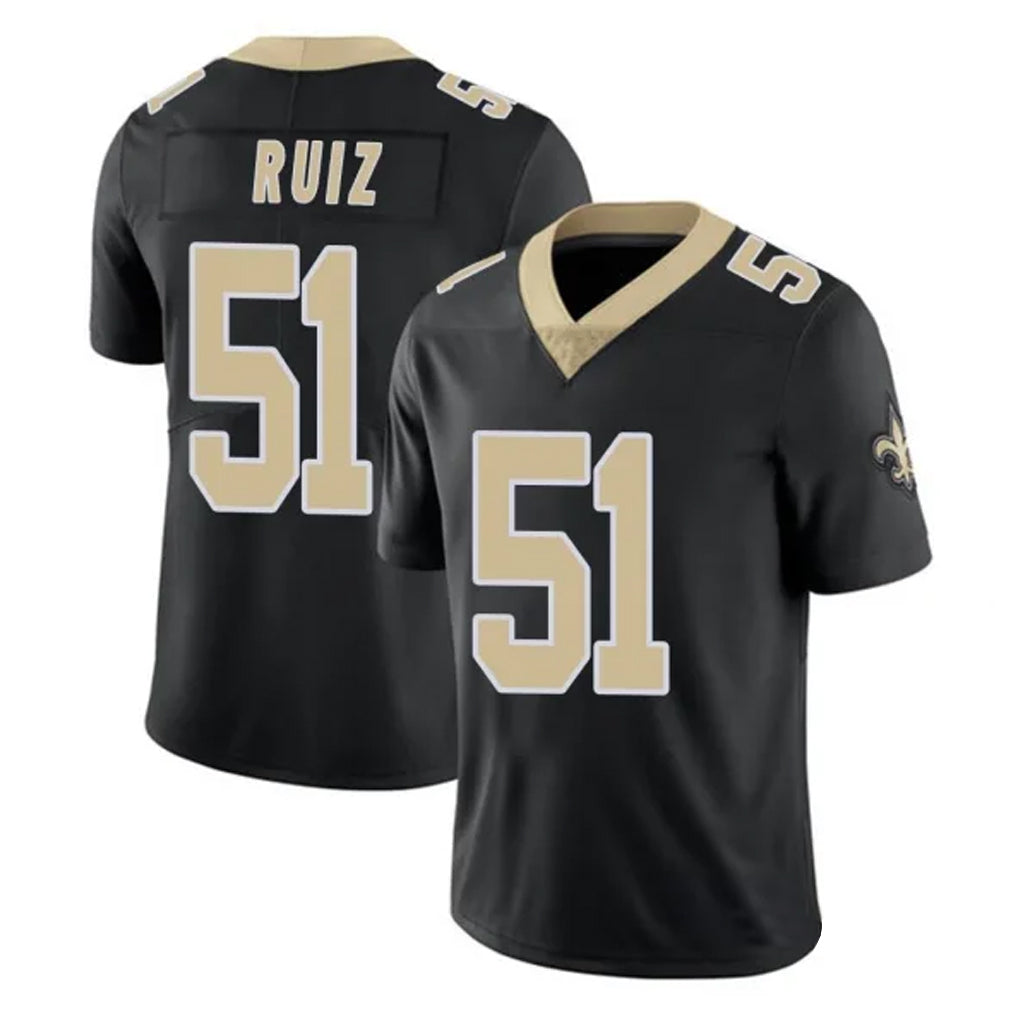 Elroe NO.Saints #51 Cesar Ruiz Player Black Limited Vapor Untouchable Home Game Stitched Jerseys