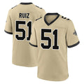 Elroe NO.Saints #51 Cesar Ruiz Player Gold Home Game Stitched Jerseys