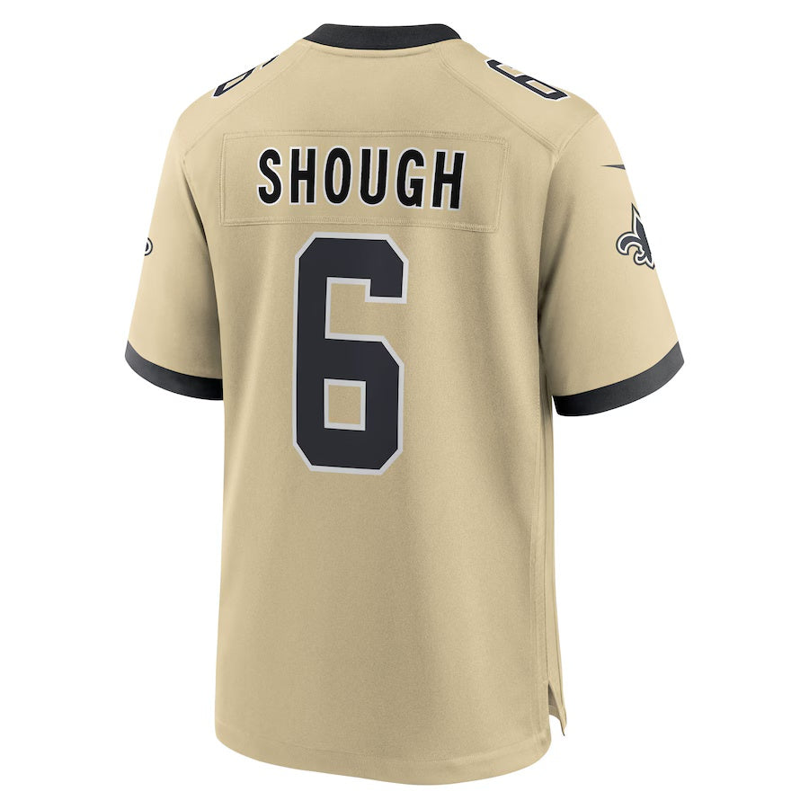 Elroe NO.Saints #6 Tyler Shough Gold Alternate Game Player Stitched Jerseys