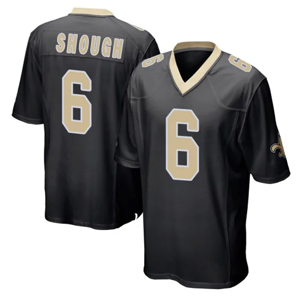 Elroe NO.Saints #6 Tyler Shough Player Black Home Game Stitched Jerseys
