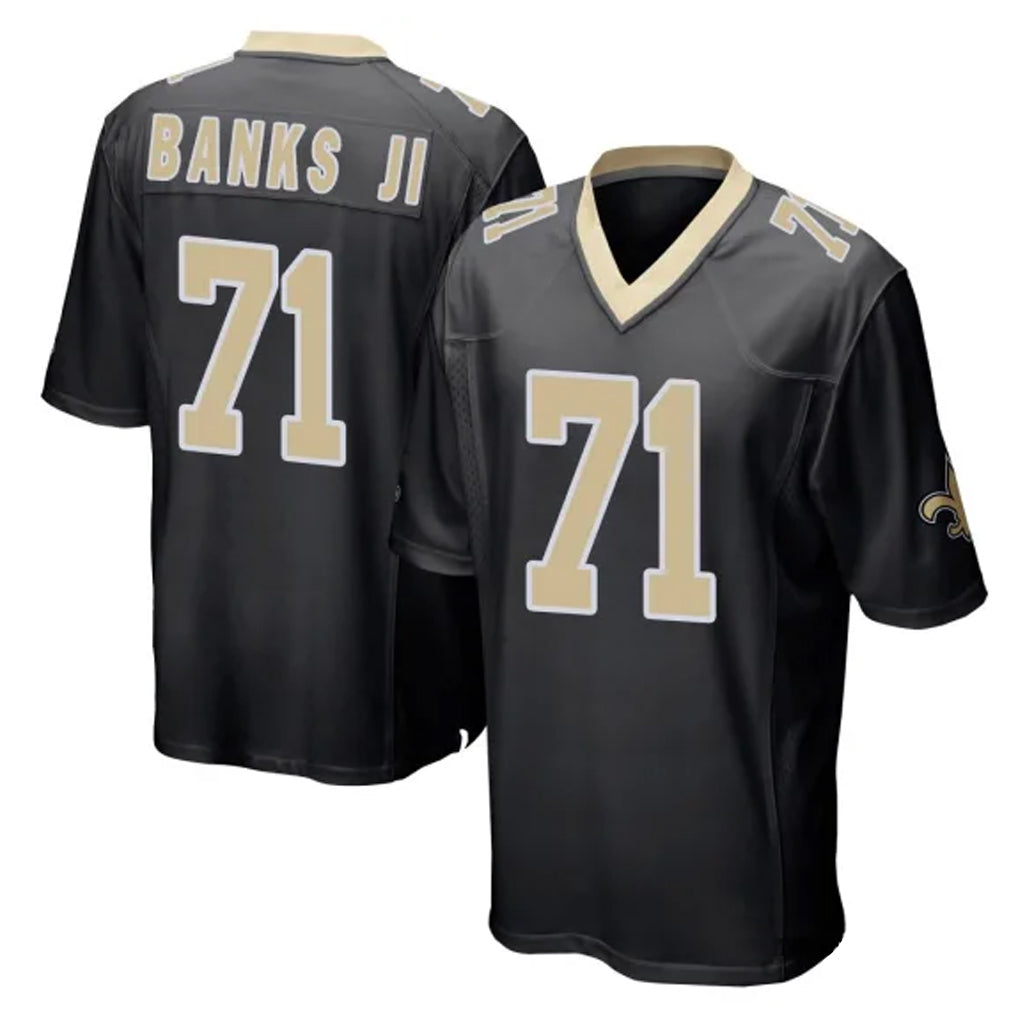 Elroe NO.Saints #71 Kelvin Banks Jr. Player Black Home Game Stitched Jerseys