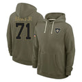 Elroe NO.Saints #71 Kelvin Banks Jr. Player Olive Salute to Service Pullover Hoodies Limited Stitched Jerseys