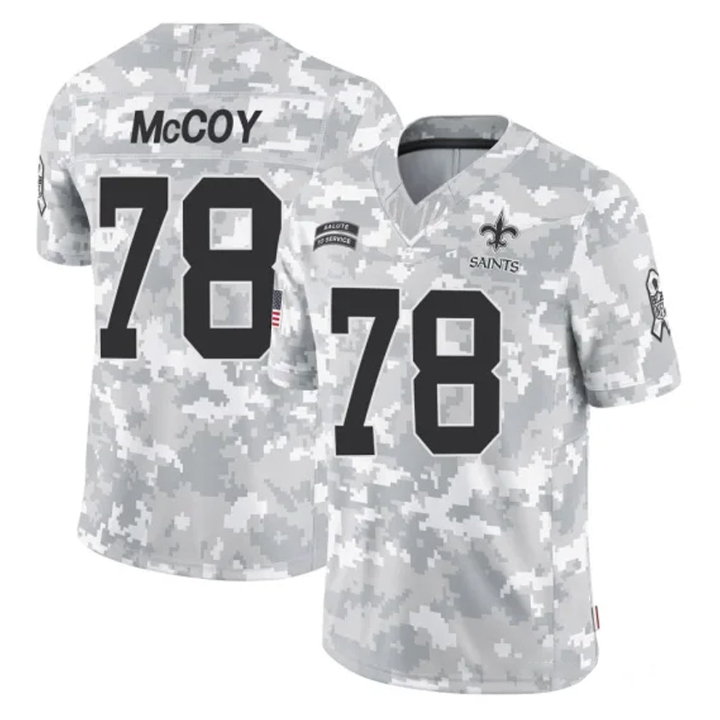 Elroe NO.Saints #78 Erik McCoy Player Arctic Camo Salute To Service Limited Game Stitched Jerseys