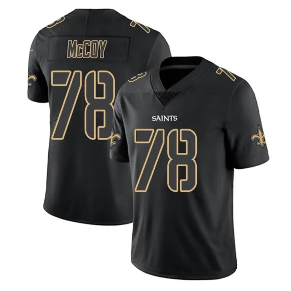 Elroe NO.Saints #78 Erik McCoy Player Black Impact Limited Home Game Stitched Jerseys