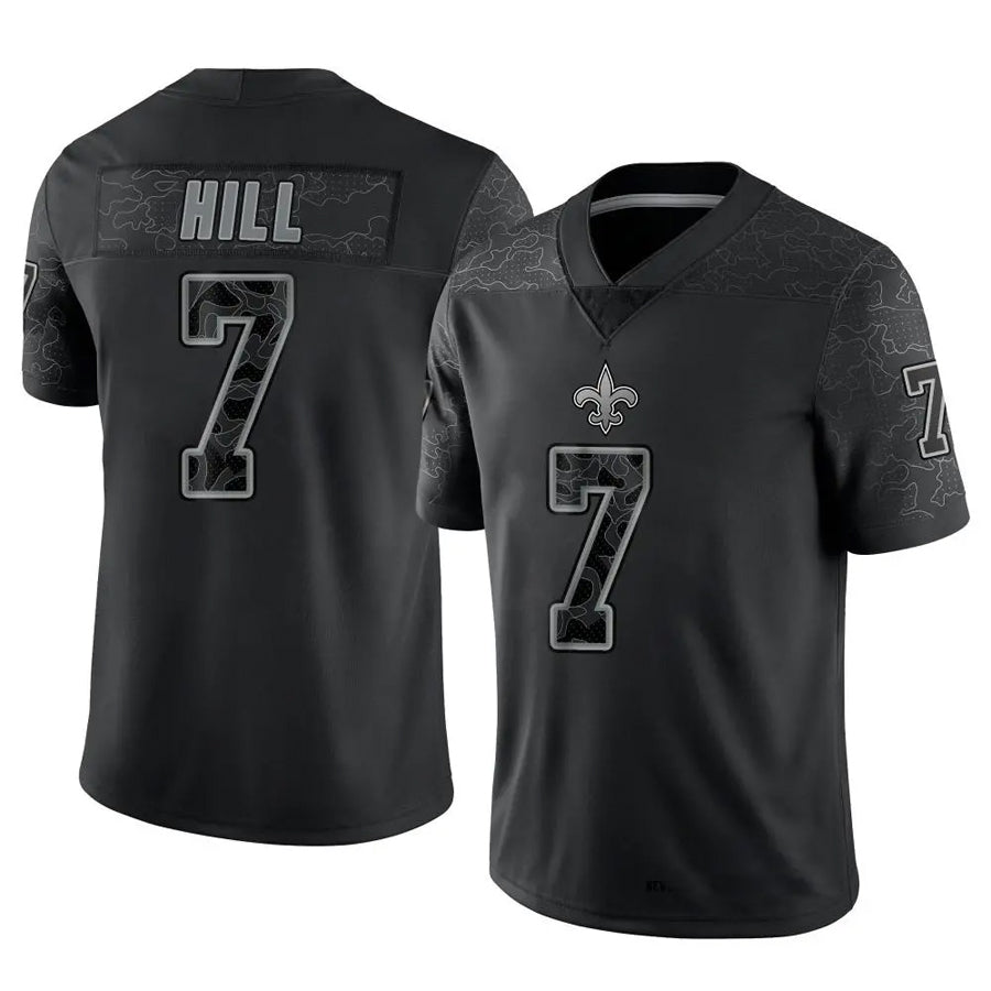 Elroe NO.Saints #7 Taysom Hill Player Black RFLCTV Limited Stitched Jerseys