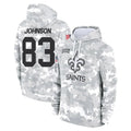 Elroe NO.Saints #83 Juwan Johnson Player Arctic Camo Salute to Service Pullover Hoodies Limited Game Stitched Jerseys