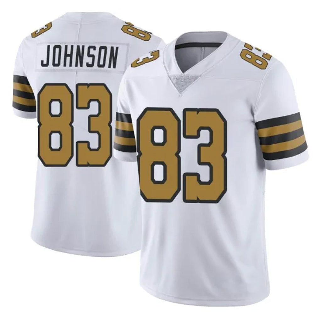 Elroe NO.Saints #83 Juwan Johnson Player White Limited Color Rush Home Game Stitched Jerseys