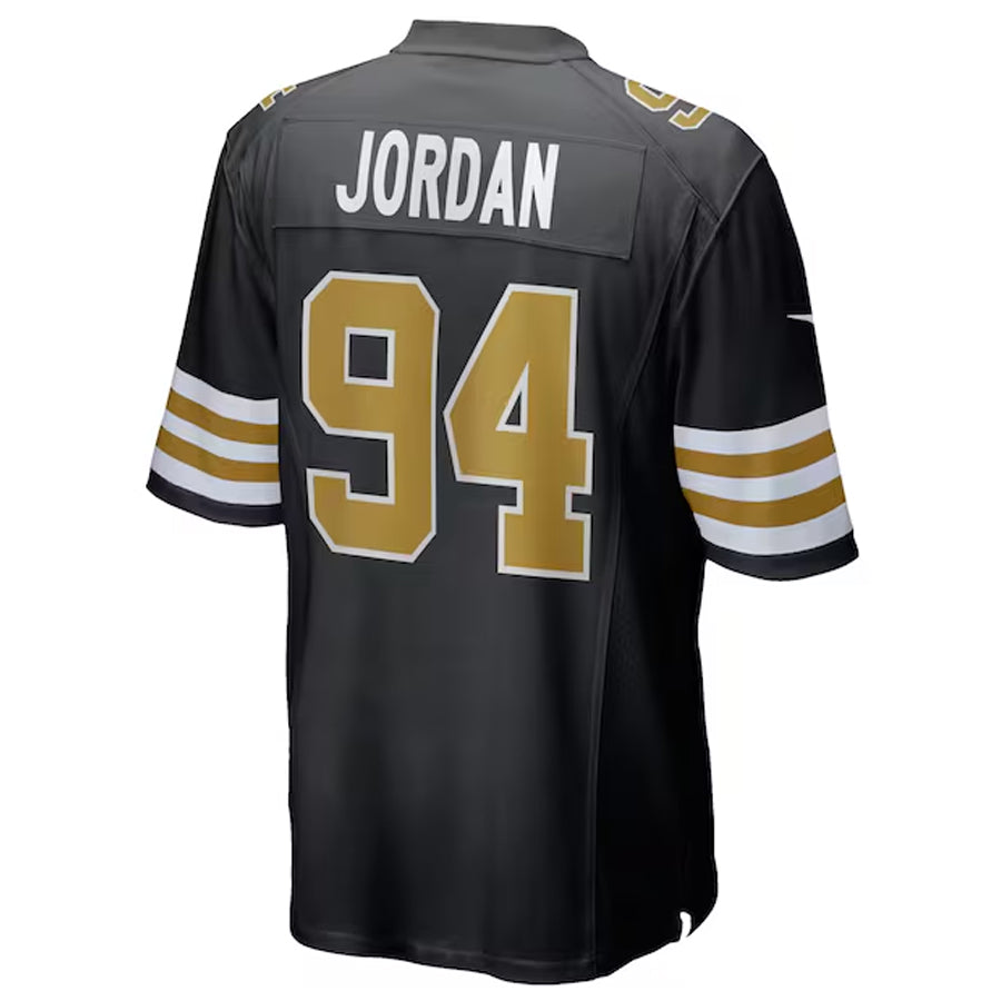 Elroe NO.Saints #94 Cameron Jordan Player Black Alternate Game Stitched Jerseys