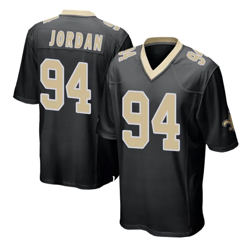 Elroe NO.Saints #94 Cameron Jordan Player Black Home Game Stitched Jerseys