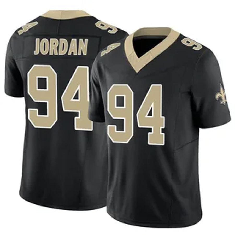 Elroe NO.Saints #94 Cameron Jordan Player Black Vapor F.U.S.E. Limited Stitched Jerseys