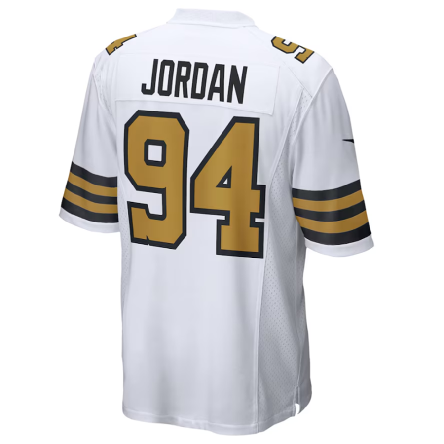 Elroe NO.Saints #94 Cameron Jordan White Alternate Game Stitched American Stitched Jersey