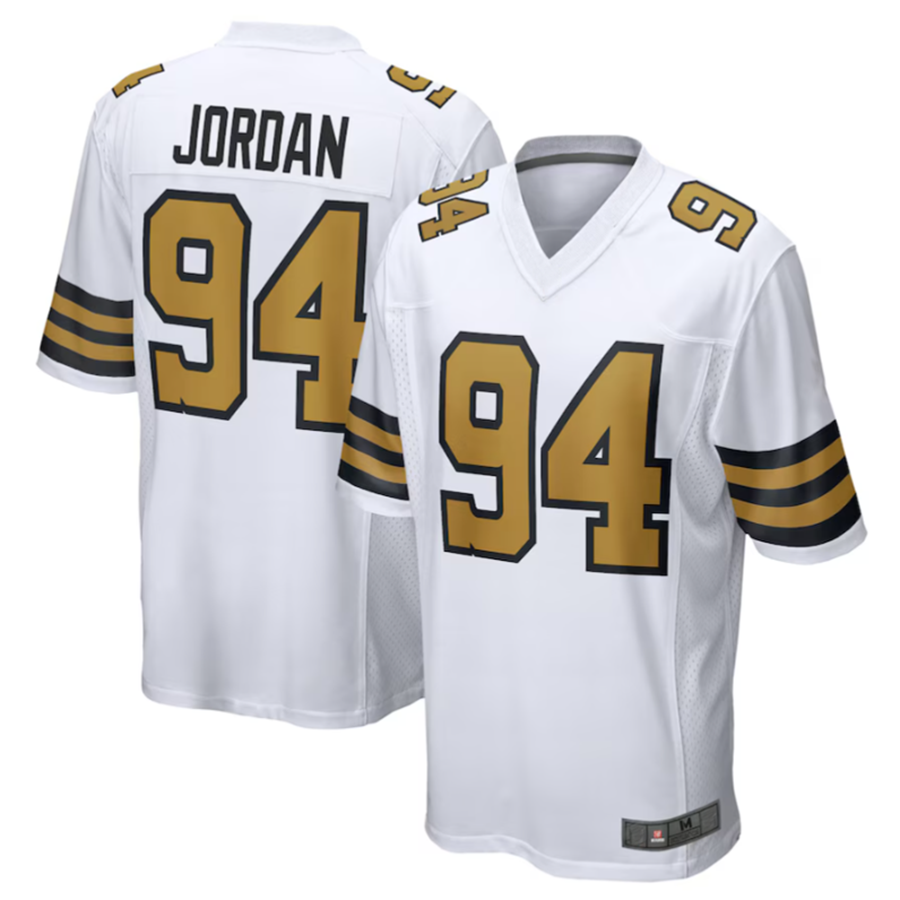 Elroe NO.Saints #94 Cameron Jordan White Alternate Game Stitched American Stitched Jerseys