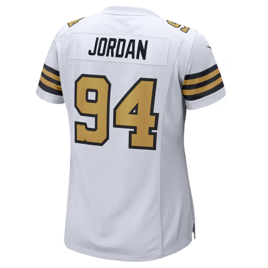 Elroe NO.Saints #94 Cameron Jordan White Elite Player Stitched American Stitched Jersey