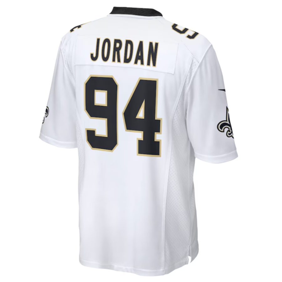 Elroe NO.Saints #94 Cameron Jordan White Game Stitched American Stitched Jerseys