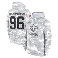 Elroe NO.Saints #96 Carl Granderson Player Arctic Camo Salute to Service Pullover Hoodies Limited Game Stitched Jerseys