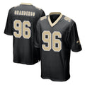 Elroe NO.Saints #96 Carl Granderson Player Black Home Game Stitched Jerseys