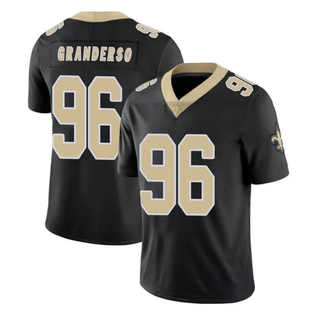 Elroe NO.Saints #96 Carl Granderson Player Black Limited Vapor Untouchable Home Game Stitched Jerseys