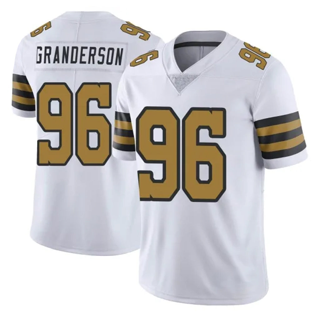 Elroe NO.Saints #96 Carl Granderson Player White Limited Color Rush Home Game Stitched Jerseys