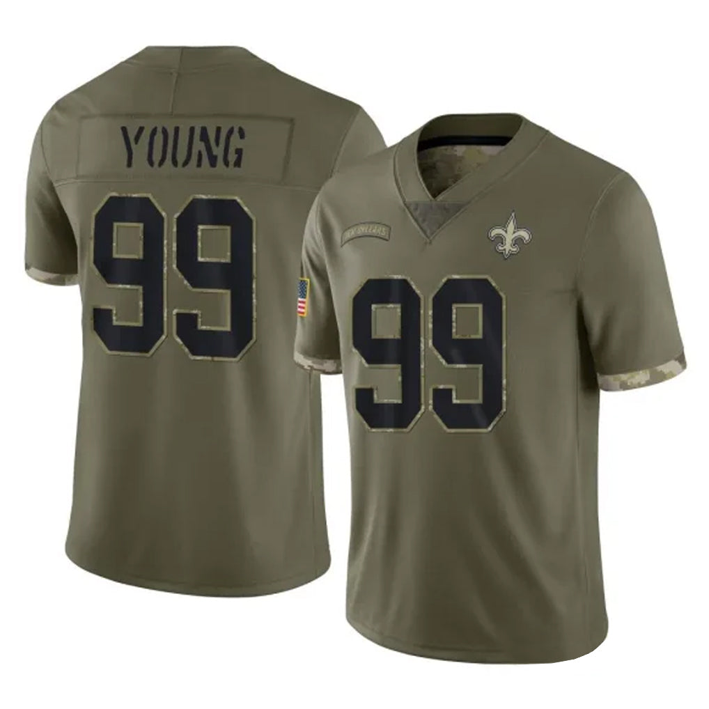 Elroe NO.Saints #99 Chase Young Player Olive Salute To Service Limited Stitched Jerseys