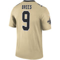 Elroe NO.Saints #9 Drew Brees Gold Inverted Legend Stitched Jerseys