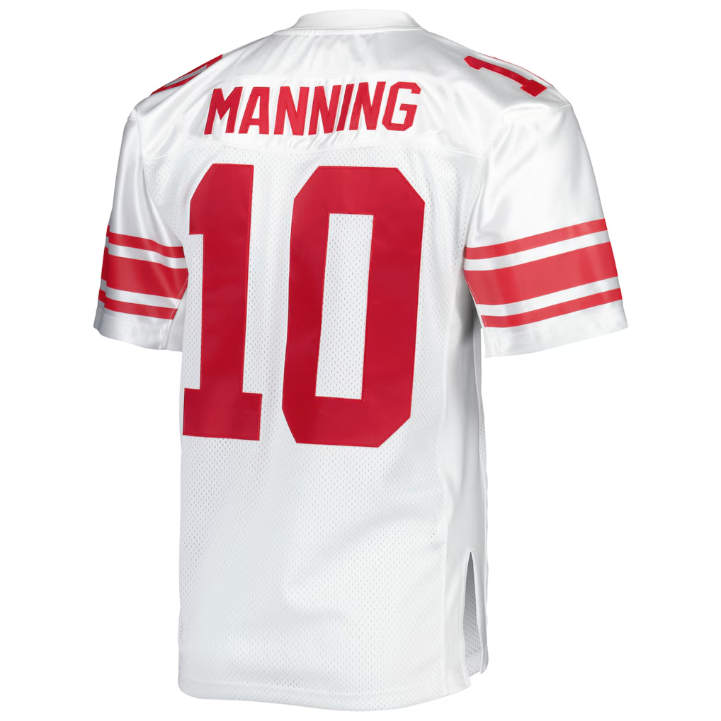 Elroe NY.Giants 2007 #10 Eli Manning Mitchell & Ness White Authentic Throwback Retired Player Stitched Puhic Jersey