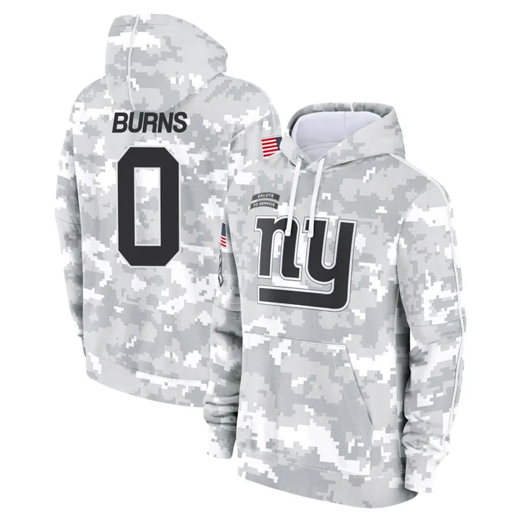 Elroe NY.Giants #0 Brian Burns Player Arctic Camo Salute to Service Hoodies Stitched Jerseys