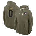 Elroe NY.Giants #0 Brian Burns Player Olive Salute to Service Pullover Hoodies Limited Stitched Jerseys