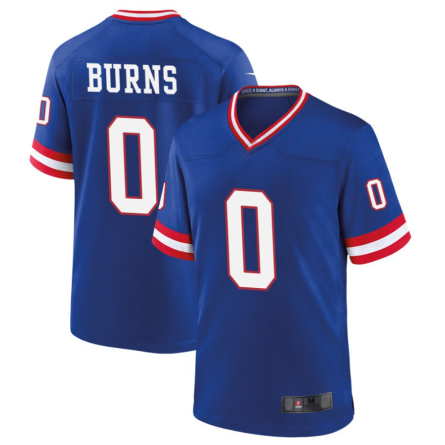 Elroe NY.Giants #0 Brian Burns Royal Classic Game Player Jersey American Stitched Jerseys