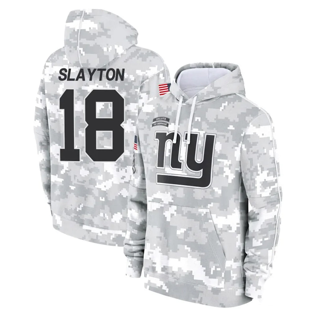 Elroe NY.Giants #18 Darius Slayton Player Arctic Camo Salute to Service Pullover Hoodies Limited Game Stitched Jerseys