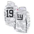 Elroe NY.Giants #19 Jameis Winston Player Arctic Camo Salute to Service Pullover Hoodies Limited Game Stitched Jerseys