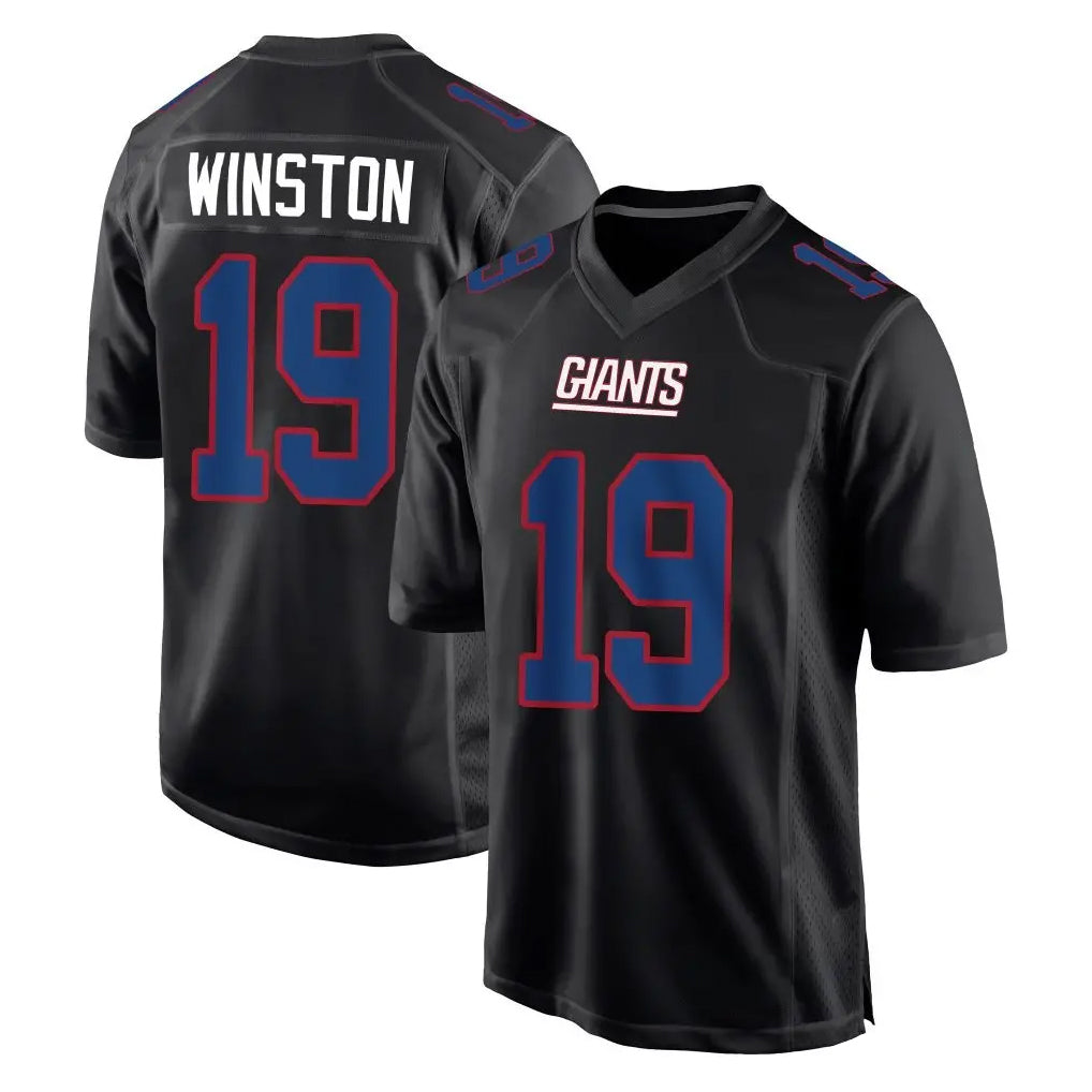 Elroe NY.Giants #19 Jameis Winston Player Carbon Fashion Limited Home Game Stitched Jerseys
