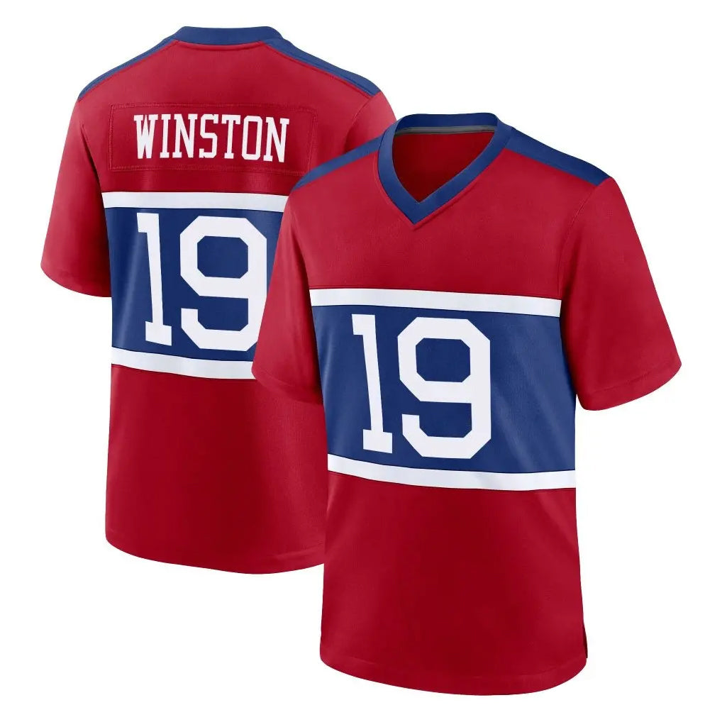 Elroe NY.Giants #19 Jameis Winston Player Red Century Home Game Stitched Jerseys