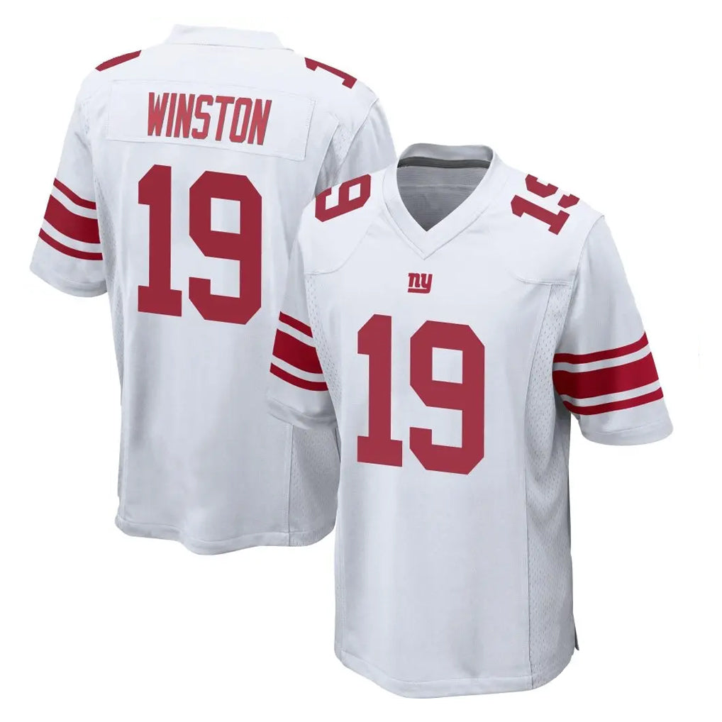 Elroe NY.Giants #19 Jameis Winston Player White Home Game Stitched Jerseys