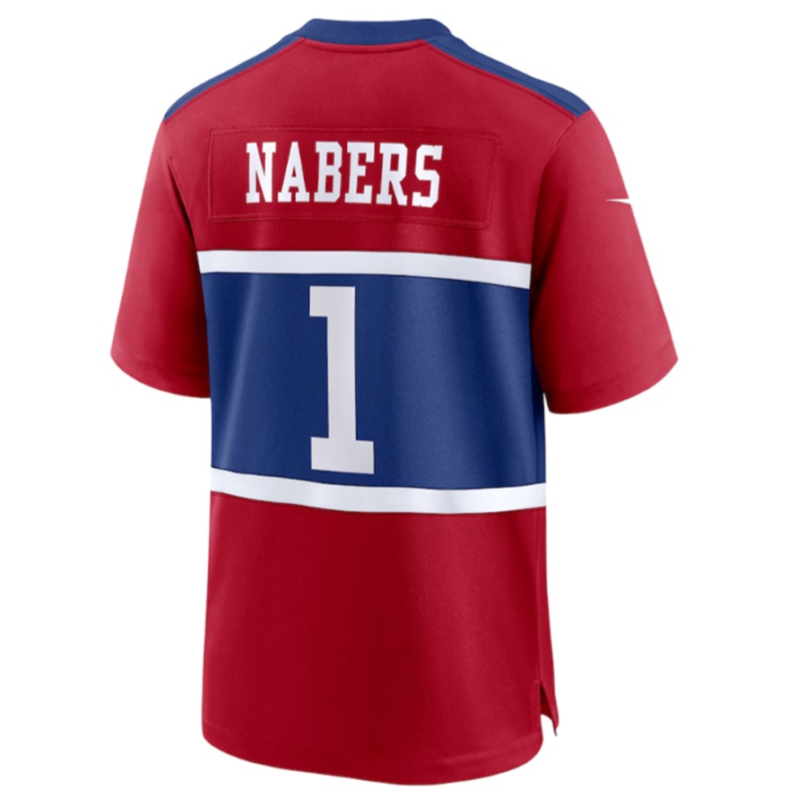 Elroe NY.Giants #1 Malik Nabers Century Red Alternate Stitched Jerseys