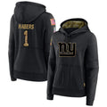 Elroe NY.Giants #1 Malik Nabers Player Black Salute to Service Hoodies Stitched Jerseys