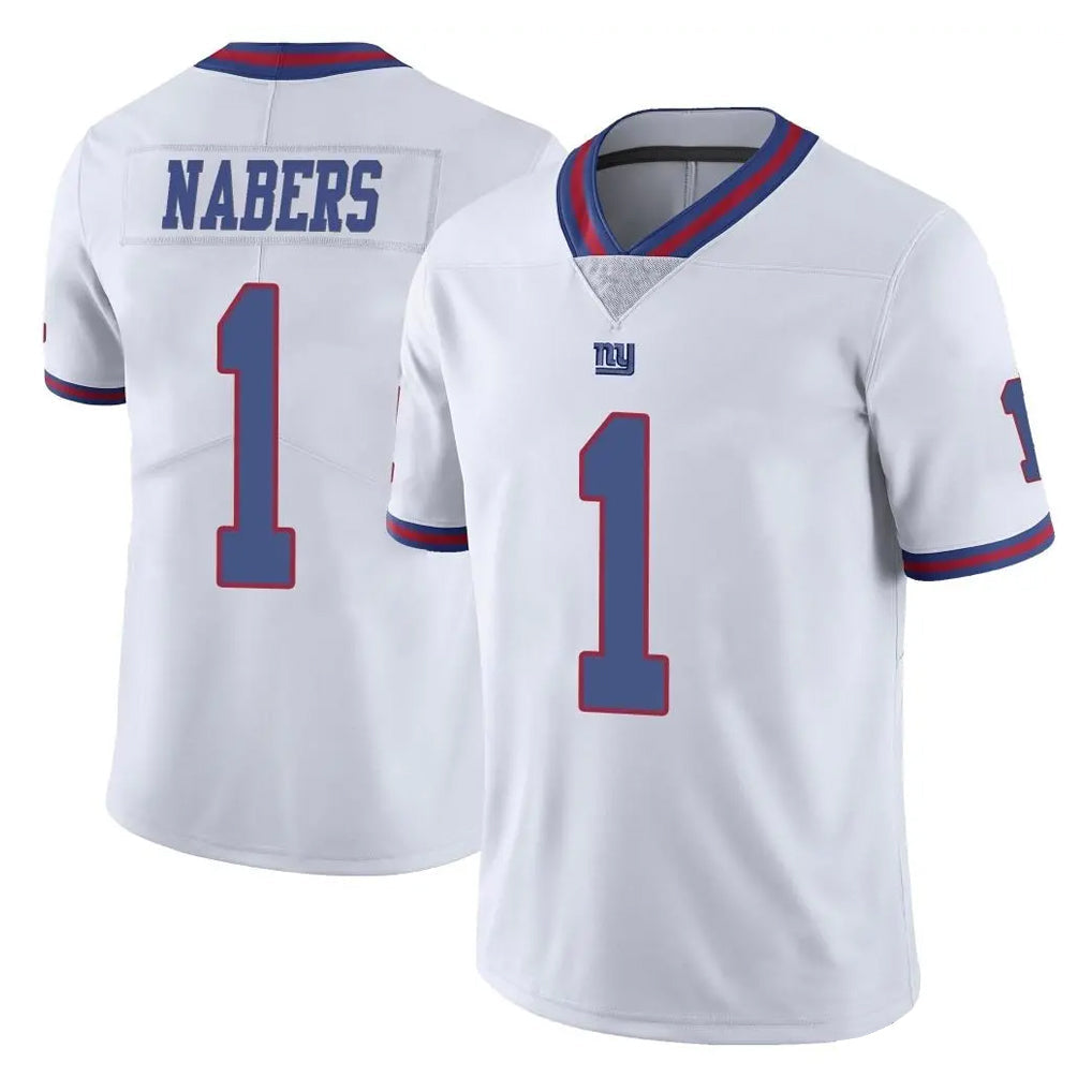 Elroe NY.Giants #1 Malik Nabers Player White Color Rush Home Game Stitched Jerseys