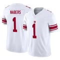 Elroe NY.Giants #1 Malik Nabers Player White Limited Vapor F.U.S.E. Home Game Stitched Jerseys
